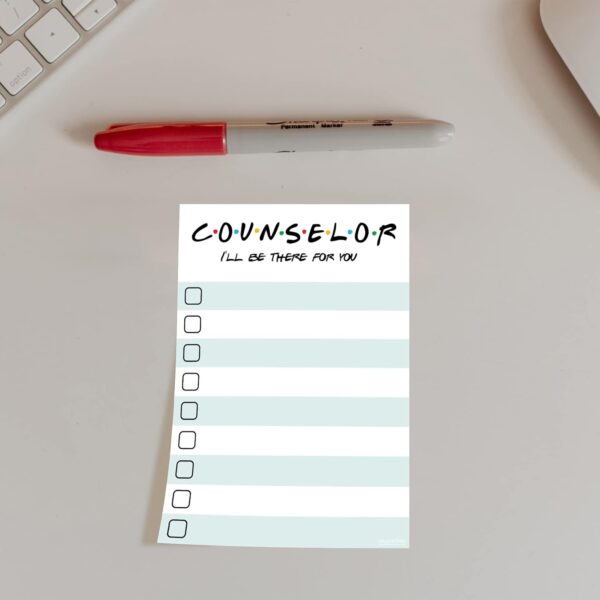 DAILY RITMO Counselor Gift - I'll Be There for You Sticky Notes | Psychologist & Mental Health Therapist List Notepad | School Counselor Appreciation Bulk Gifts for Women