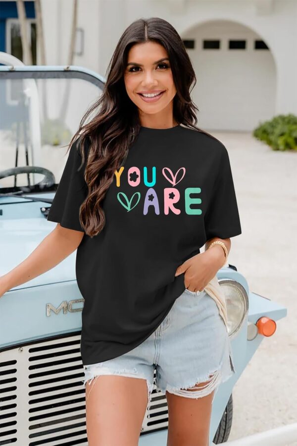 You are Kind Shirt Womens Oversized Inspirational Letter Print Graphic Shirts Casual Short Sleeve Mental Health Tees