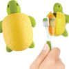 Flipper Fun Animal Turtle Toothbrush Cover – Kids Toothbrush Holder with Cover – Toothbrush Holders for Bathrooms - Suction Cup Toothbrush Holder