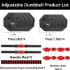 Adjustable Weights Dumbbells Set, 20/30/40/60/80lbs Non-Rolling Adjustable Dumbbell Set, Free Weights Dumbbells Set Hexagon, Weights Set for Home Gym