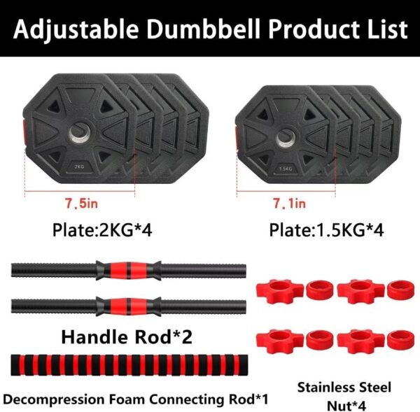 Adjustable Weights Dumbbells Set, 20/30/40/60/80lbs Non-Rolling Adjustable Dumbbell Set, Free Weights Dumbbells Set Hexagon, Weights Set for Home Gym