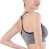 AKAMC Women's Cross Back Sport Bras,Adjustable Straps Padded Criss Cross Cropped Bras for Yoga Workout Fitness