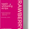 Zimba Strawberry Flavored Teeth Whitening Strips | Vegan, Enamel Safe Hydrogen Peroxide Teeth Whitener for Coffee, Wine, Tobacco, and Other Stains | 14 Day Treatment | Strawberry