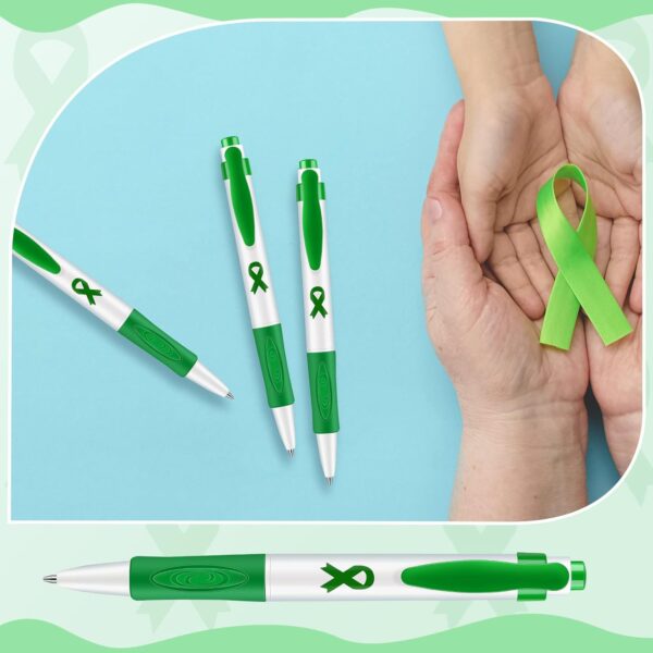 Woanger Mental Health Awareness Pen Green Ribbon Mental Health Awareness Items Retractable Ballpoint Pens Bulk Office Gifts(36 Pcs)