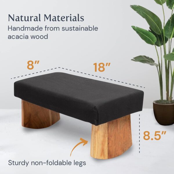 Meditation Bench (Burgundy), Seiza, Sustainable Acacia Wood with Curved Bottom Edges for The Perfect Posture, Meditation Stool, Prayer Bench, Meditation Chair, Yoga Stool