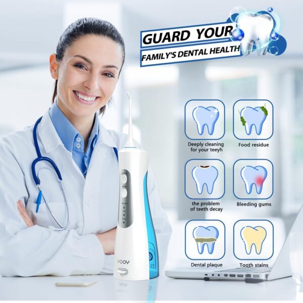 Water Dental Flosser Teeth Pick Portable Cordless Oral Irrigator Gums Braces Orthodontic Care Irrigation Cleaner Electric Waterflosser Flossing for Teeth Cleaning Rechargeable for Home Travel