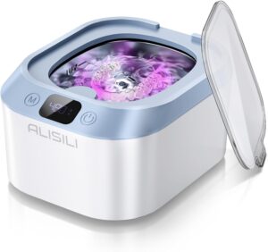 Ultrasonic Retainer Cleaner, Alisili Ultrasonic Jewelry Cleaner for Retainers, Dentures, Mouth Guard, Aligner, 48kHz 24W Sonic Retainer Cleaner with 220ML Capacity and 3 Cleaning Modes