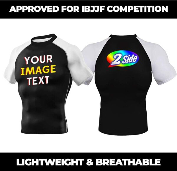 Custom Your Own Print Front & Back BJJ Foundation Rash Guard - Ranked No Gi Jiu Jitsu Rashguard