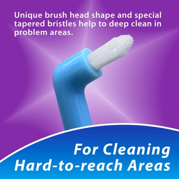 Manual End Tuft Brush, Cleans Difficult Areas Such as Around Crowns, Bridges, implants and Wider Gaps Between Teeth (Pack of 3)