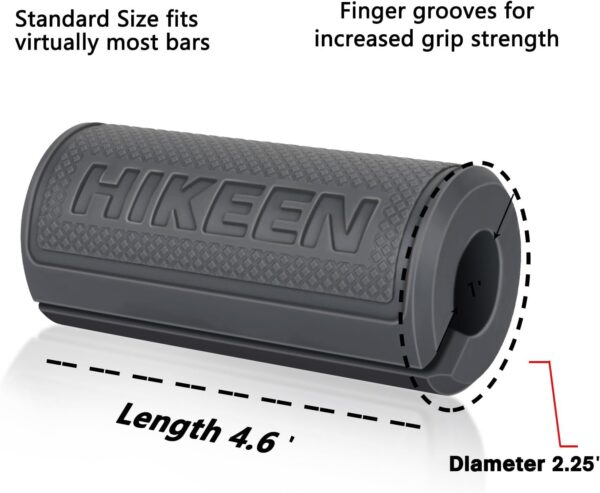 Hikeen Thick Bar Dumbbell Grips,Non Slip Hard Rubber Barbell Grips,Grips for Weight Lifting, Muscle Building-1.77", 2", 2.25" & 2.75" Outer Diameter