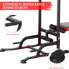 Arlopu Power Tower with Bench, Pull Up Bar Stand, Dip Bar w/Folding Bench 4 Ropes Strength Training, Multi-Function Fitness Equipment for Home Gym, Adjustable Heights and Angles Dip Station, 400LBS