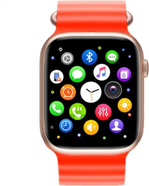 Smart Watch for Women Men Kids for Android Phones iPhone Compatible, 2.09'' Smartwatches Fitness Tracker with Call/SMS/Heart Rate/Blood Oxygen Monitor/Pedometer/2 Bnads (Orange)