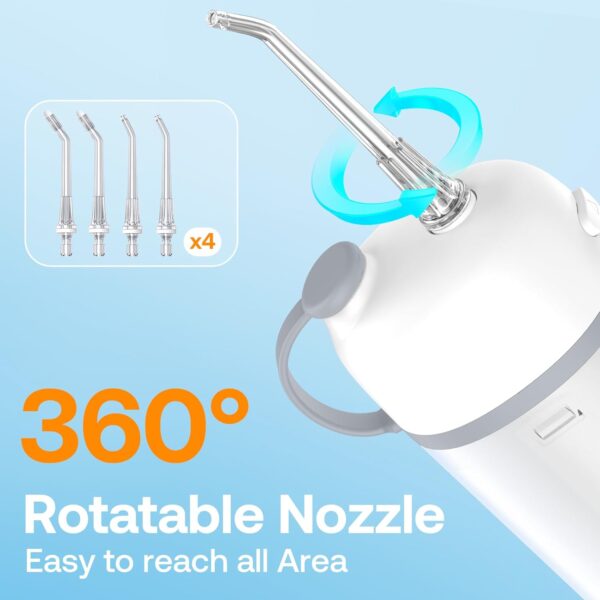 Bitvae P1 Water Dental Flosser for Teeth, Portable Mini Water Teeth Picks, Cordless Water Cleaner Picks with Telescopic Water Tank, Rechargeable Oral Irrigator for Travel & Home, Frost White