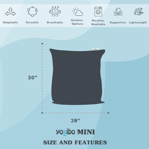 Yogibo Mini Small Bean Bag Lounger Chair for Kids, Teens and Adults with Filling, Soft, Plush, Comfy, Sensory Lounge Beanbag, Washable Cover, Lavender