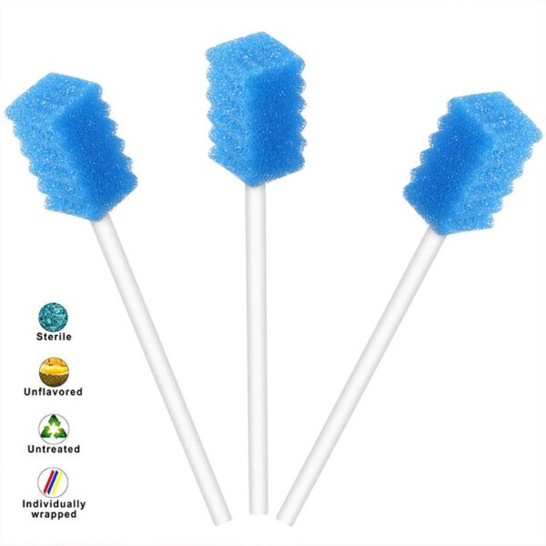 Disposable Oral Care Swabs Tooth Cleaning Mouth Swabs (50 Blue)