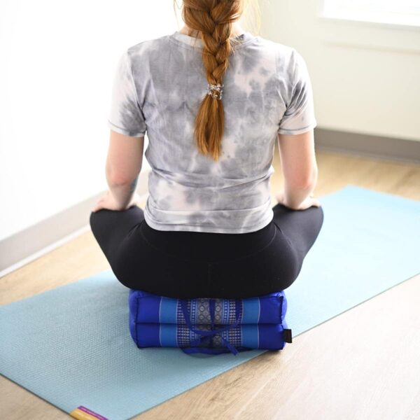 Foldable Cushion - Organic Kapok Filling, use Folded and Unfolded for Meditation, Soft Yoga Prop, Portable Cushion