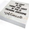 Namaste Quote the Light in Me Thinks the Light in You Wood Box Sign Rusitc Wooden Box Sign Yoga Meditation Room Desk Shelf Decor (5 X 5 Inch)