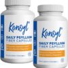 Konsyl Daily Psyllium Fiber Capsules - Contains 1500mg of All-Natural Psyllium Husk Powder per Serving - Supports Digestive Health and Weight Management Goals+ (2 Pack - 200 Count Each)