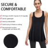 Cestyle Womens Sleeveless Scoop Neck Flowy Loose Fit Workout Shirts Racerback Long Tank Tops