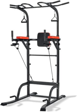 Power Tower Pull Up Bar Station Multi-Function Adjustable Strength Training Equipment Home Gym Strength Training Workout Equipment 440LBS