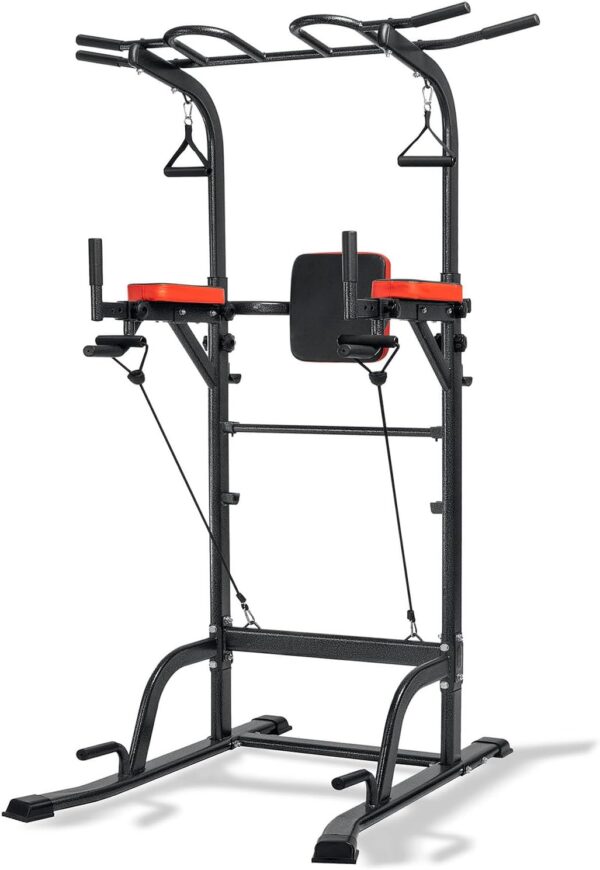 Power Tower Pull Up Bar Station Multi-Function Adjustable Strength Training Equipment Home Gym Strength Training Workout Equipment 440LBS