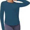 THE GYM PEOPLE Women's Long Sleeve Workout Shirts Athletic Crewneck Hiking Tops with Thumb Hole