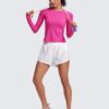 CRZ YOGA Womens Seamless Workout Long Sleeve Shirts Quick Dry Gym Athletic Tops Breathable Running Yoga T-Shirts
