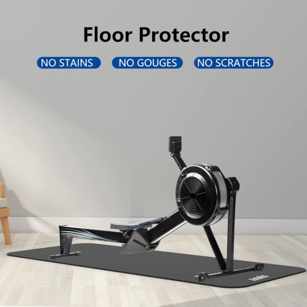 61kC2V1OxL._AC_SL1500_.jpg JISHAHS Universal Indoor Rowing Machine Mat- 8.5 x 2.3 FT Exercise Equipment Mat for Concept 2, Nordictrac, Peloton, Sunny, Hydrow etc. Extra Long Non-Slip and Waterproof, Under Rower Floors Protection