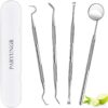 61kCoI55pmL._AC_SL1500_.jpg Dental Tools, Professional Teeth Cleaning Oral Care Hygiene Kit, Stainless Steel Dental Pick Tooth Scraper Tartar Plaque Remover for Dentist, Personal, Pet Use with Storage Box