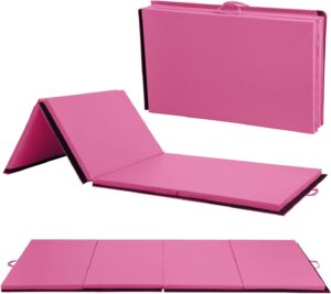Gymnastics Tumbling Mats 4'x8'x2"/4'x10'x2" Gymnastics Mat Fold Yoga Mat 2" Thick Exercise Mat Portable Mat for home Workout outdoor Exercise Mat PU leather Gymnastics Crash Mat