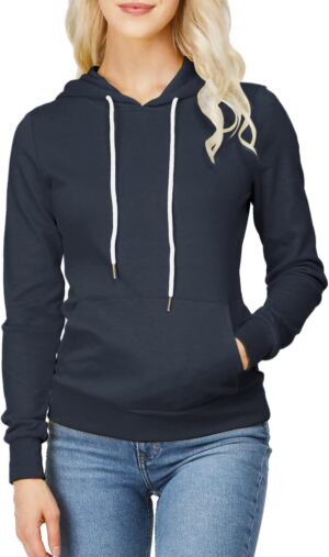 H2H Women's Slim Fit Zip Up & Pullover Hoodie Lightweight Long Sleeve Kangaroo Pocket Basic Casual Sweatshirt