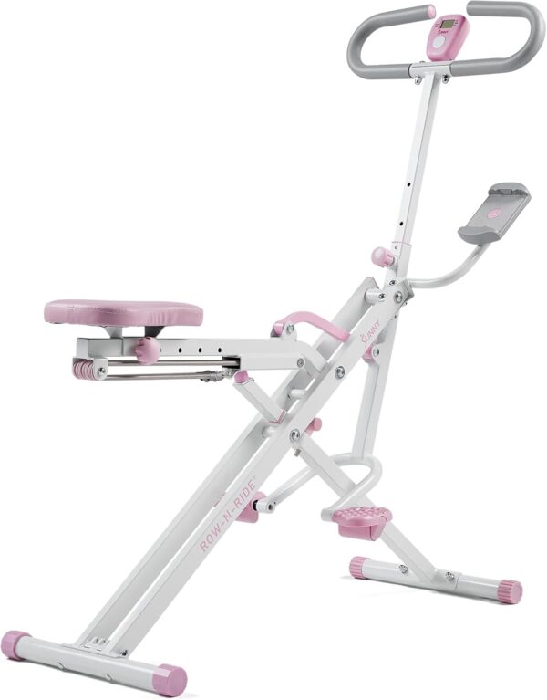 61kQG572LDL._AC_SL1500_.jpg Sunny Health & Fitness Smart Upright Row-N-Ride Trainer w/Adjustable Resistance, Foldable Home Exercise Equipment for Arm, Glute & Leg Training, Free SunnyFit App Bluetooth Connect, Optional in Colors