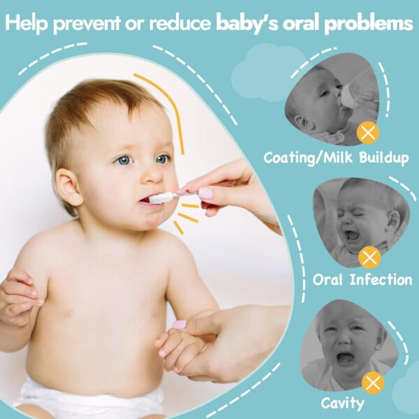 Papablic 40-Pack Baby Tongue Cleaner, Baby Oral Cleaner, Disposable Baby Mouth Cleaner Newborn, Upgrade Gum Cleaner with Paper Handle for Babies and Infants Ages 0-2 Years