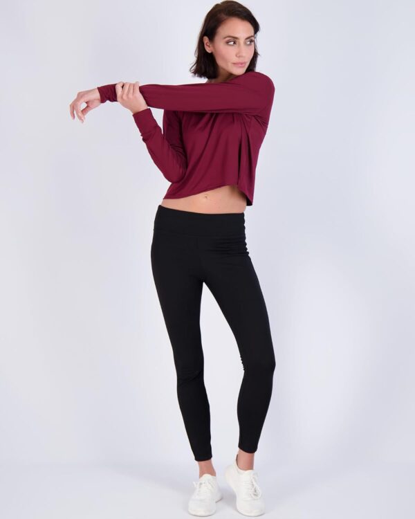 Real Essentials 5 Pack: Women's Dry Fit Crop Top - Long Sleeve Crew Neck Stretch Athletic Tee (Available in Plus Size)