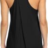 Bestisun Workout Yoga Athletic Shirts Racerback Long Tank Tops Loose fit for Women