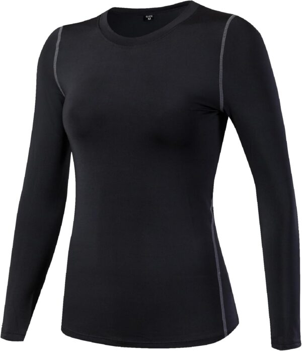 Women's 3 Pack Dry Fit Athletic Compression Base Layer Long Sleeve