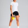 SANTINY Short Sleeve Workout Tops for Women Loose Yoga T-Shirts Sun Protection Breathable Running Athletic Tee Shirts
