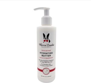 Warren London Hydrating Butter Leave in Pet Conditioner for Dogs | Lotion for Skin and Coat | Aloe Puppy & Dog Conditioner for Hair Detangler, Dry Skin, & Dandruff | Unscented 8oz