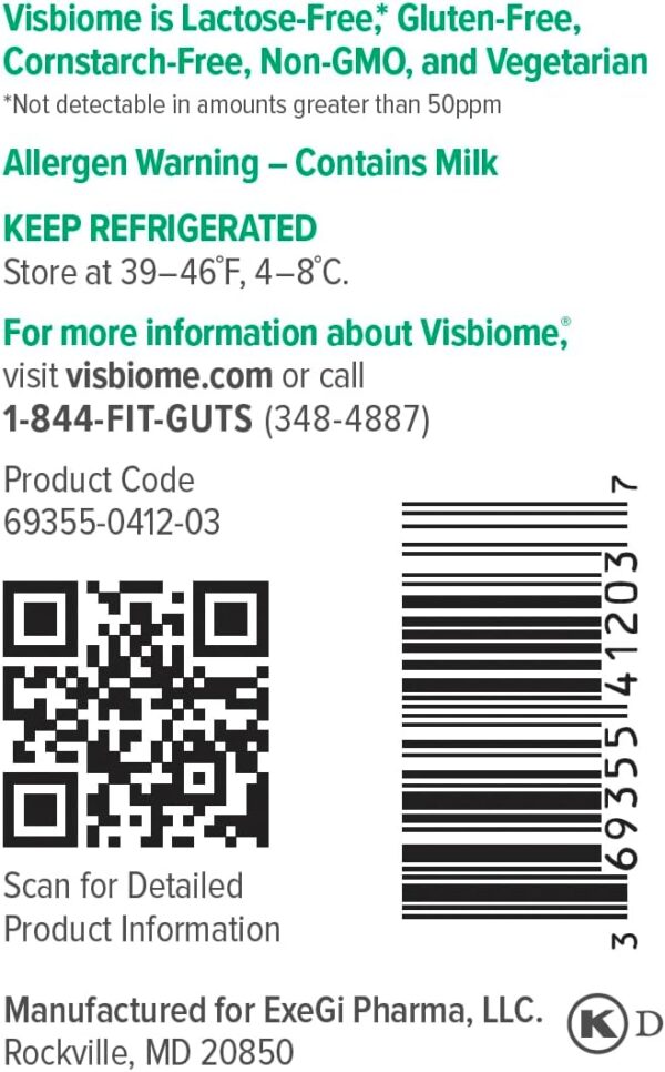 Visbiome® GI Care - High Potency Probiotic - 112.5 Billion CFU Live Probiotics, Original De Simone Formulation, Made in USA, 120 Capsules.