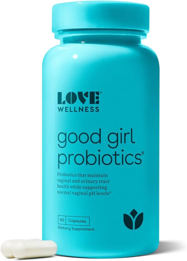 Love Wellness Good Girl Probiotics | Women's Vaginal Health Supplement | Vaginal Probiotics for Women pH Balance & Urinary Tract Health | Support Vaginal Odor & Flora | 60 Count