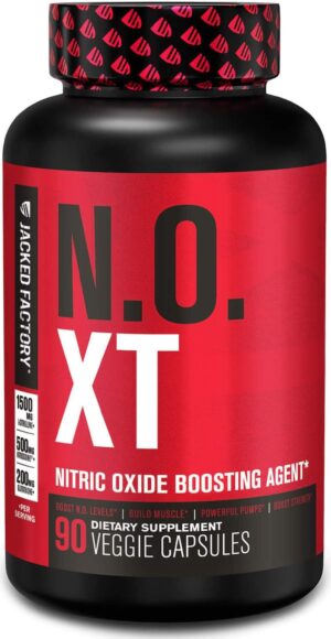 Jacked Factory N.O. XT Nitric Oxide Supplements for Men w/Nitrosigine L Arginine L Citrulline Supplement for Muscle Pumps & Vascularity - Pre Workout Nitric Oxide Booster & Muscle Builder - 90 Caps