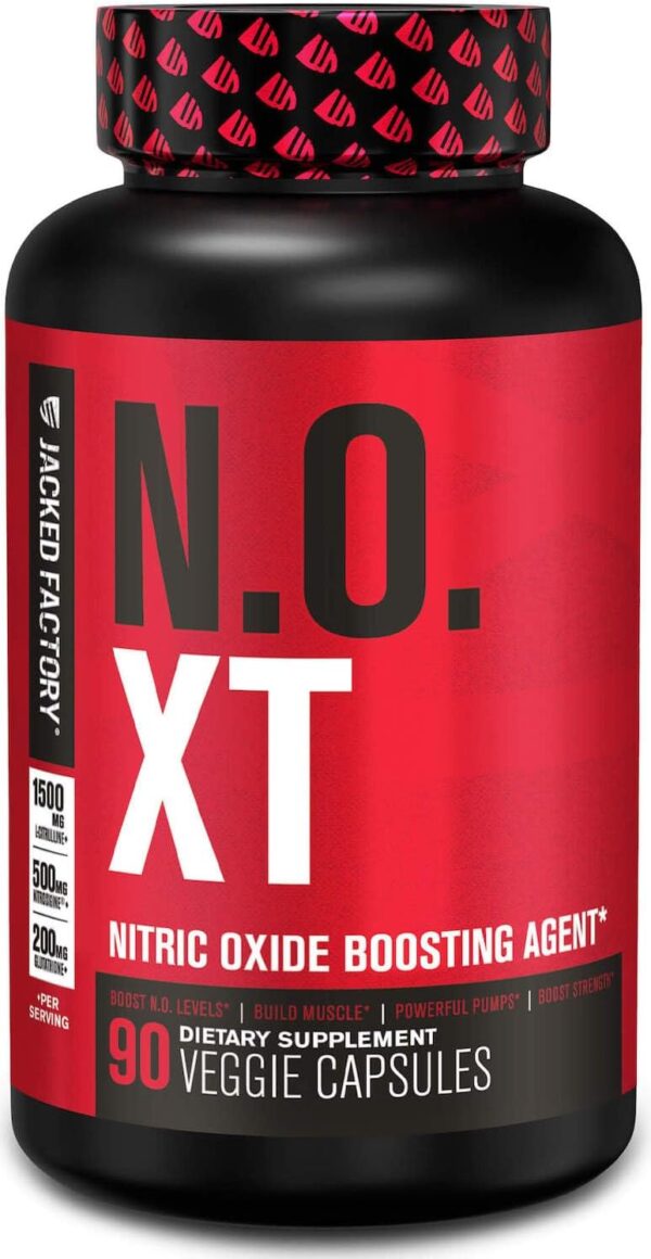 Jacked Factory N.O. XT Nitric Oxide Supplements for Men w/Nitrosigine L Arginine L Citrulline Supplement for Muscle Pumps & Vascularity - Pre Workout Nitric Oxide Booster & Muscle Builder - 90 Caps
