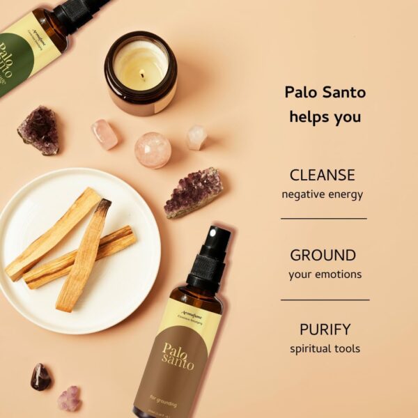 Palo Santo & White Sage Smudge Spray by Aromafume | 1 x 100ml / 3.38 fl oz l Aromatherapy | With Essential oils | Room Linen Spray | Natural Air freshners for home | Spiritual Meditation Accessories