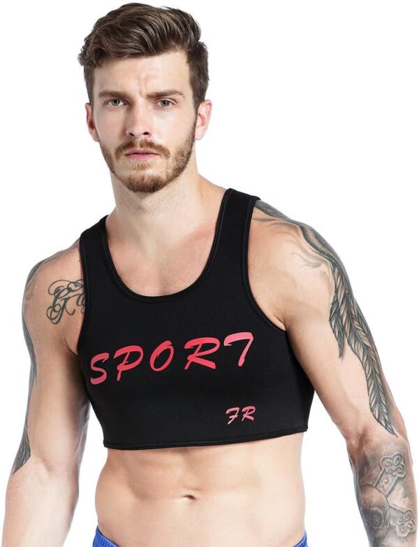 Men's Neoprene Brace Vest Chest Support Strap Protective Gear Fitness Sports Injury Prevention and Recovery (M)