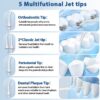 Water Dental Flosser Teeth Pick Portable Cordless Oral Irrigator Gums Braces Orthodontic Care Irrigation Cleaner Electric Waterflosser Flossing for Teeth Cleaning Rechargeable for Home Travel