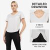 Women's Workout Tops Athletic Running Hiking Yoga Shirts V Neck Quick Dry Moisture Wicking Lightweight Breathable Activewear