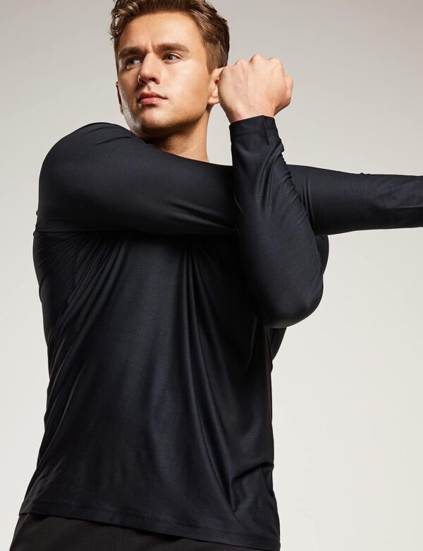 TSLA 3 Pack Men's Long Sleeve Pullover, Dry Fit Running Workout Shirts, Athletic Fitness & Gym Shirt