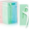 50 Count Individually Wrapped Dental Floss Picks-Oral Care Flossers for Adults- Floss Singles Bag- Travel Hotel Restaurant Office Car Dental Floss