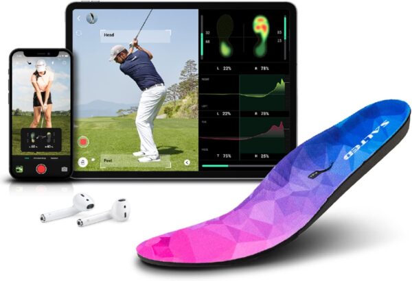 SALTED Smart Insole with Motion Sensor - Golf Swing Posture Analysis Trainer - Track Weight Shift for Improves Distance - Connects Phones & Tablet PCs via Bluetooth - iOS/Android App