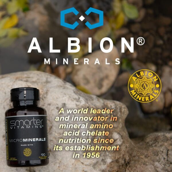 15mg Zinc Glycinate from Albion® 6 Essential Trace Bisglycinate Minerals, Manganese, Boron, Chromium, Selenium, Molybdenum Supplement, 90 Plant-Based Vegan Capsules